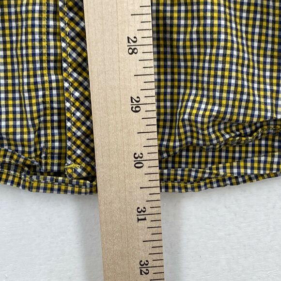 Ben Sherman Mens XL Long Sleeve Button Down Yellow Gold & Blue Plaid Shirt - Picture 8 of 12
